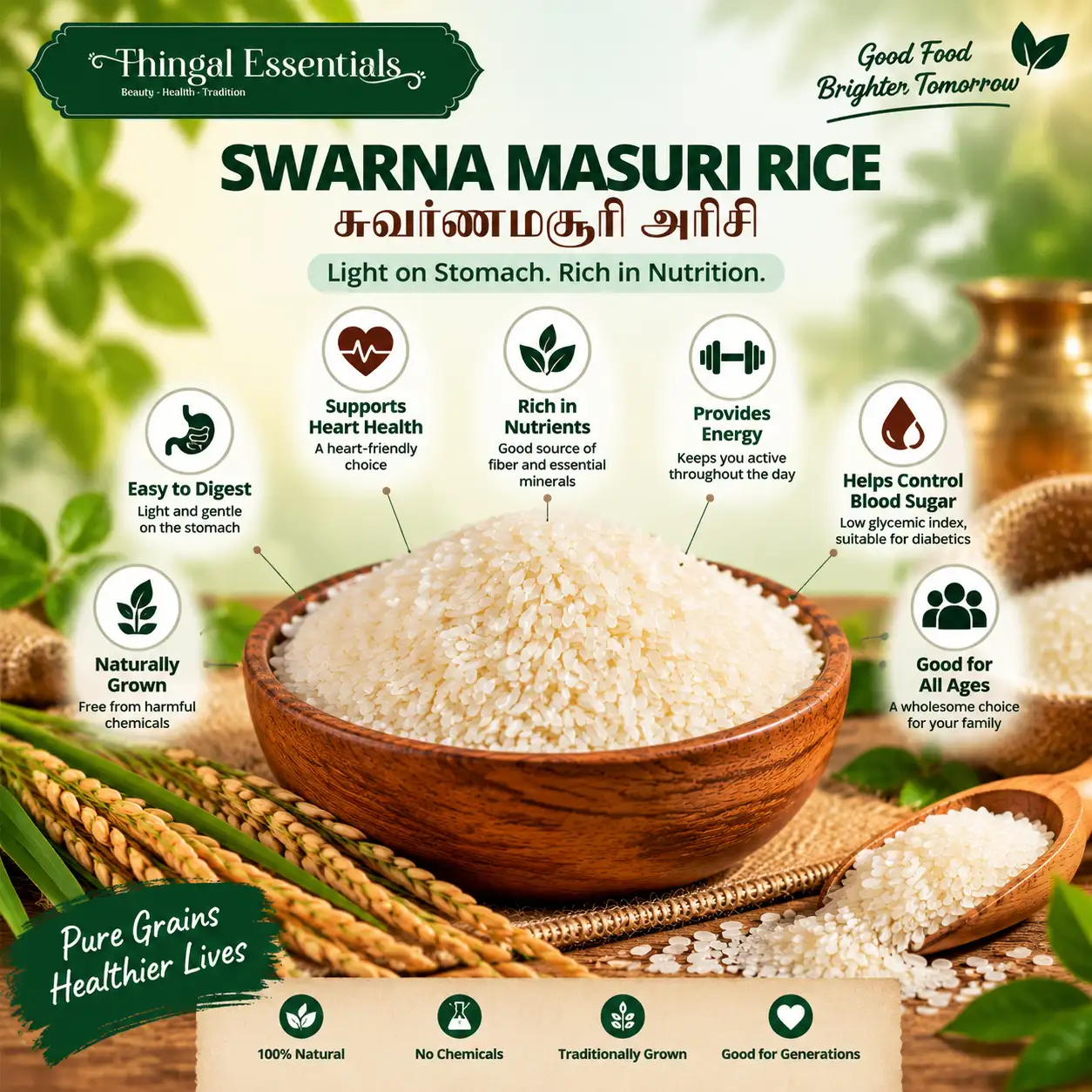 ஸ்வர்ணா மசூரி அரிசி 1 கிலோ - image 4