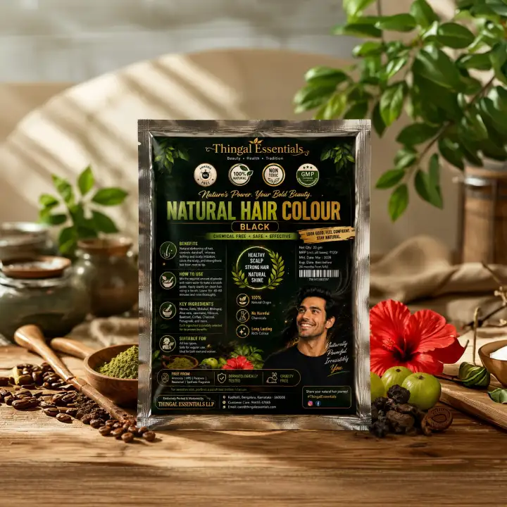 Plant-Based Black Henna Hair Dye – 5-Pack Combo (100g) - image 2