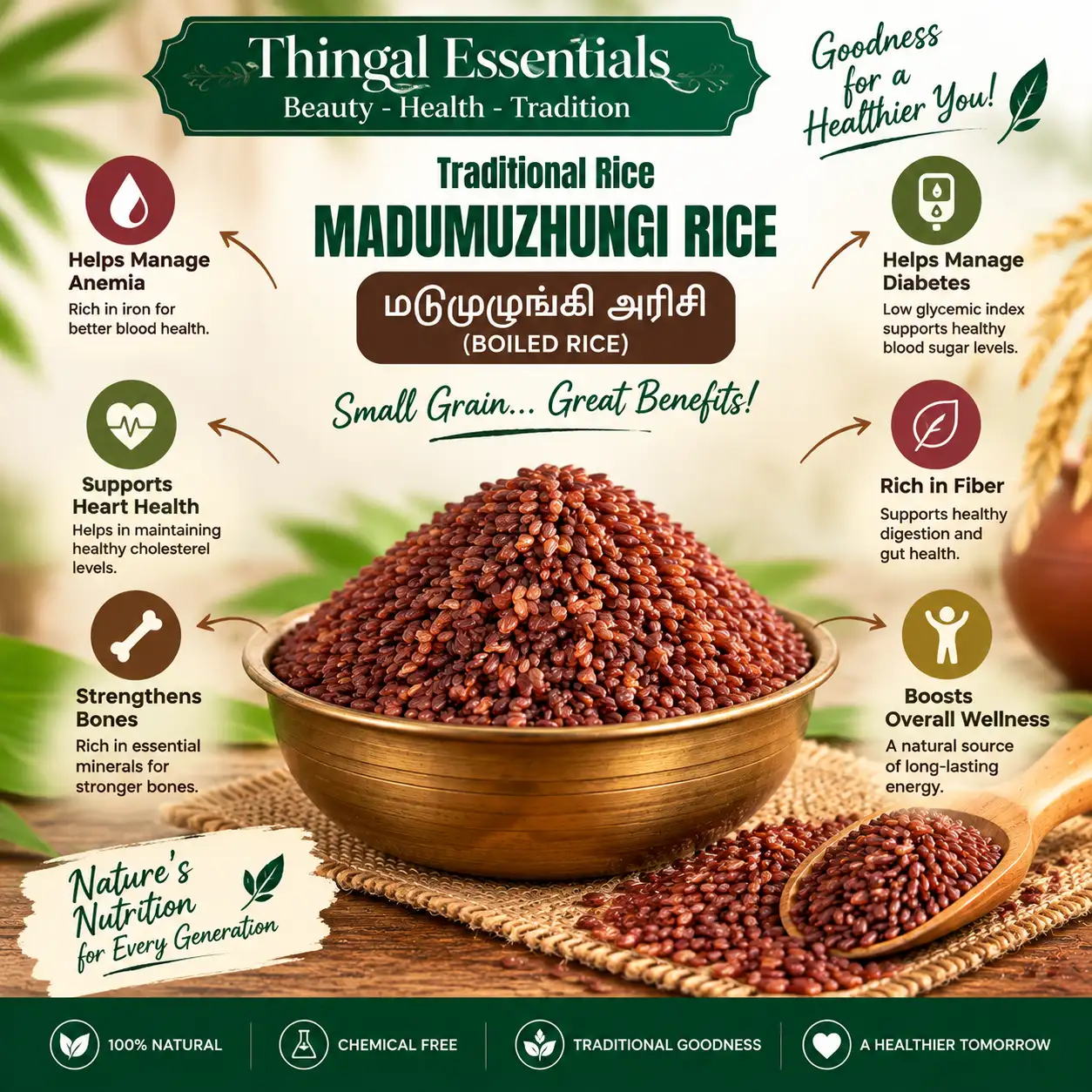 மடுமுழுங்கி அரிசி - 1 கிலோ - image 4