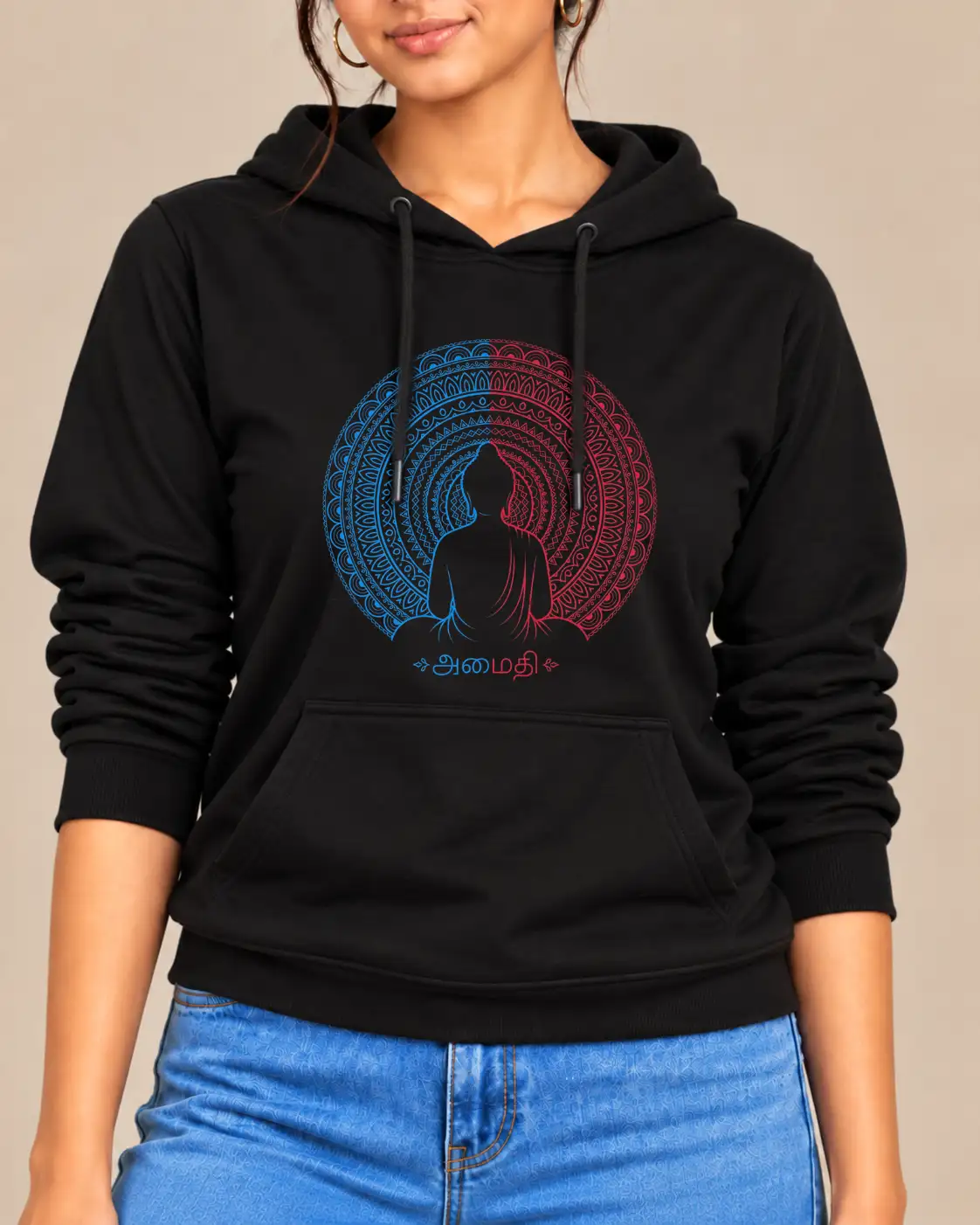 Amaithi Women's Hooded Sweat T-Shirt - Black - image 2