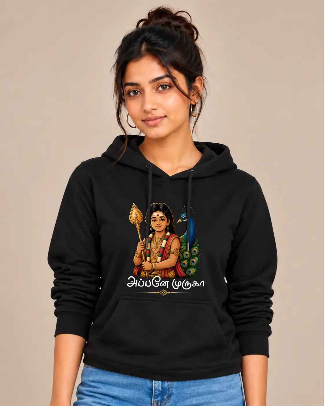 Appane Muruga Women's Hooded Sweat T-Shirt - Black - image 1