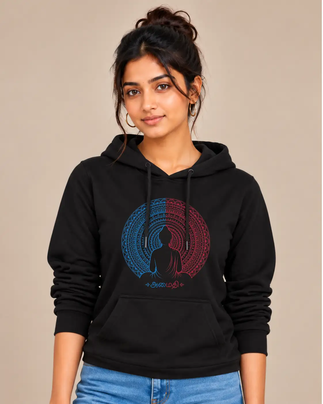 Amaithi Women's Hooded Sweat T-Shirt - Black - image 1