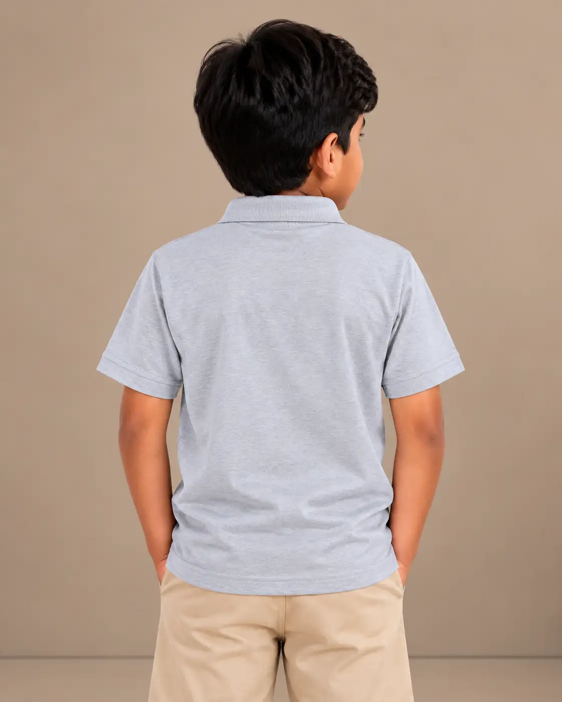 Earpadhu Igazhchi Kids Polo Collar T-Shirt - Grey Melange - image 3