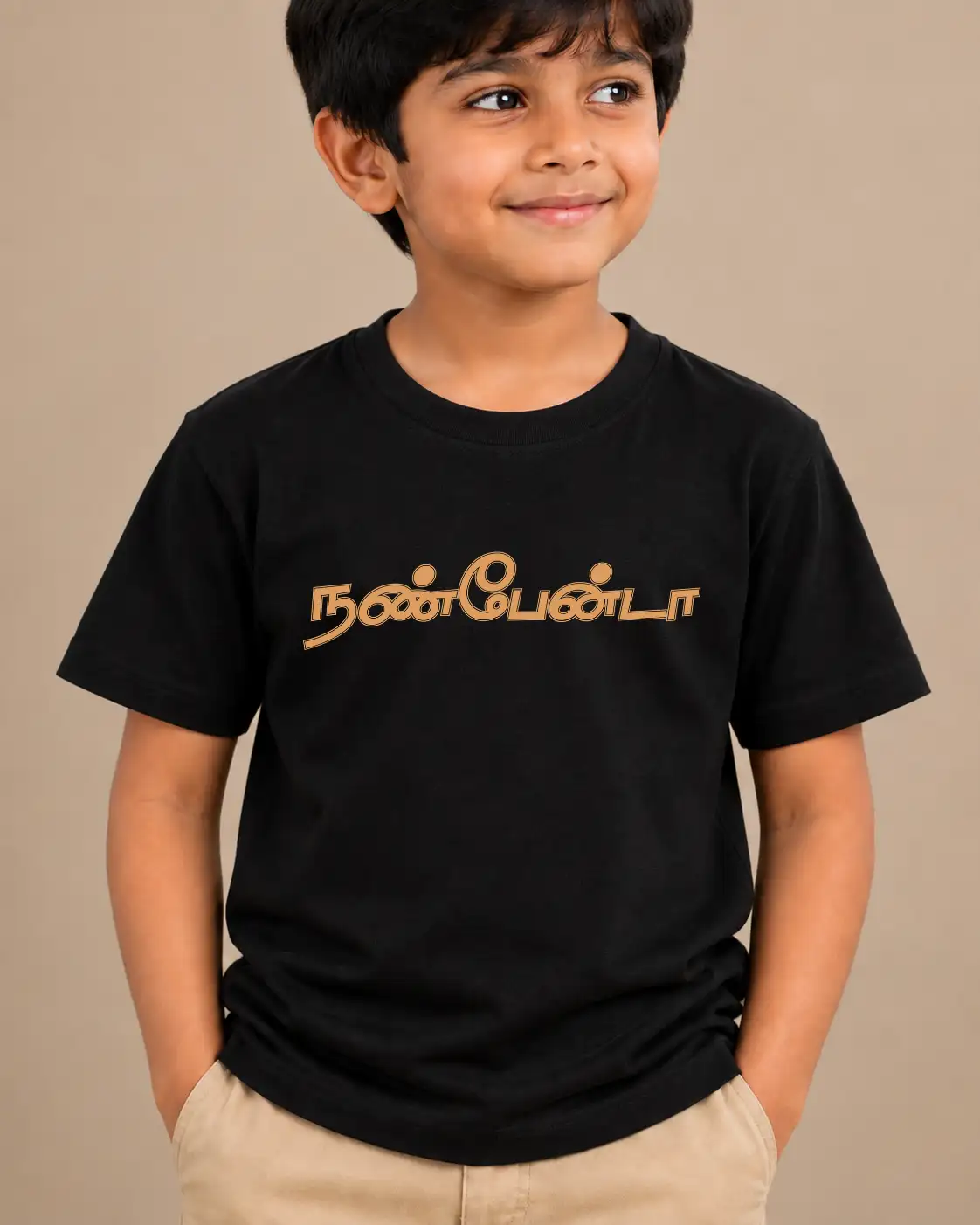 Nannbenda Black Kids Round Neck T-Shirt - image 2