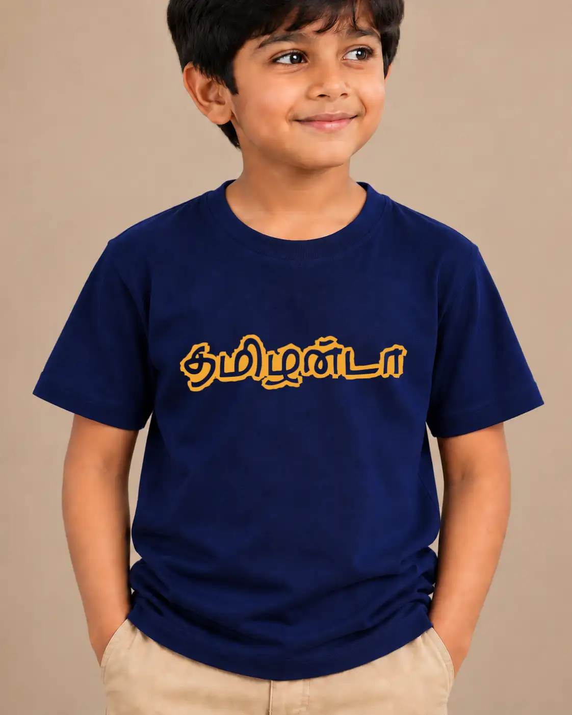 Tamilanda Kids Round Neck T-Shirt Navy Blue - image 2